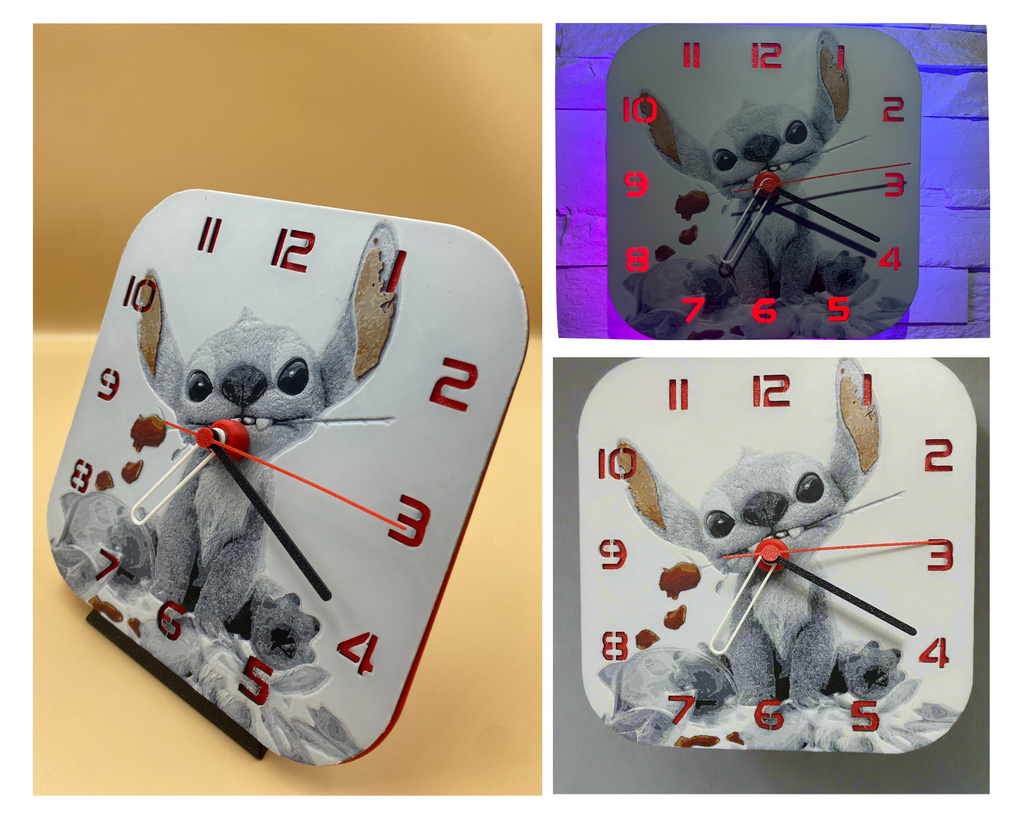 🕒 Ceas de perete/birou cu Stitch – Lumină, Magie și Personalitate în Camera Copilului