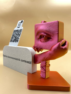 Stand recenzii Google review cu cod QR,NFC și statueta figurina 3D – Acces rapid & design unic personalizat