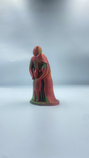 Statuetă 3D părinți și copil – simbolul iubirii de familie