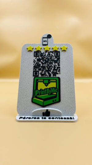 Stand recenzii Google review Personalizat cu Cod QR, NFC și Logo – Promovează Brandul Tău cu Stil