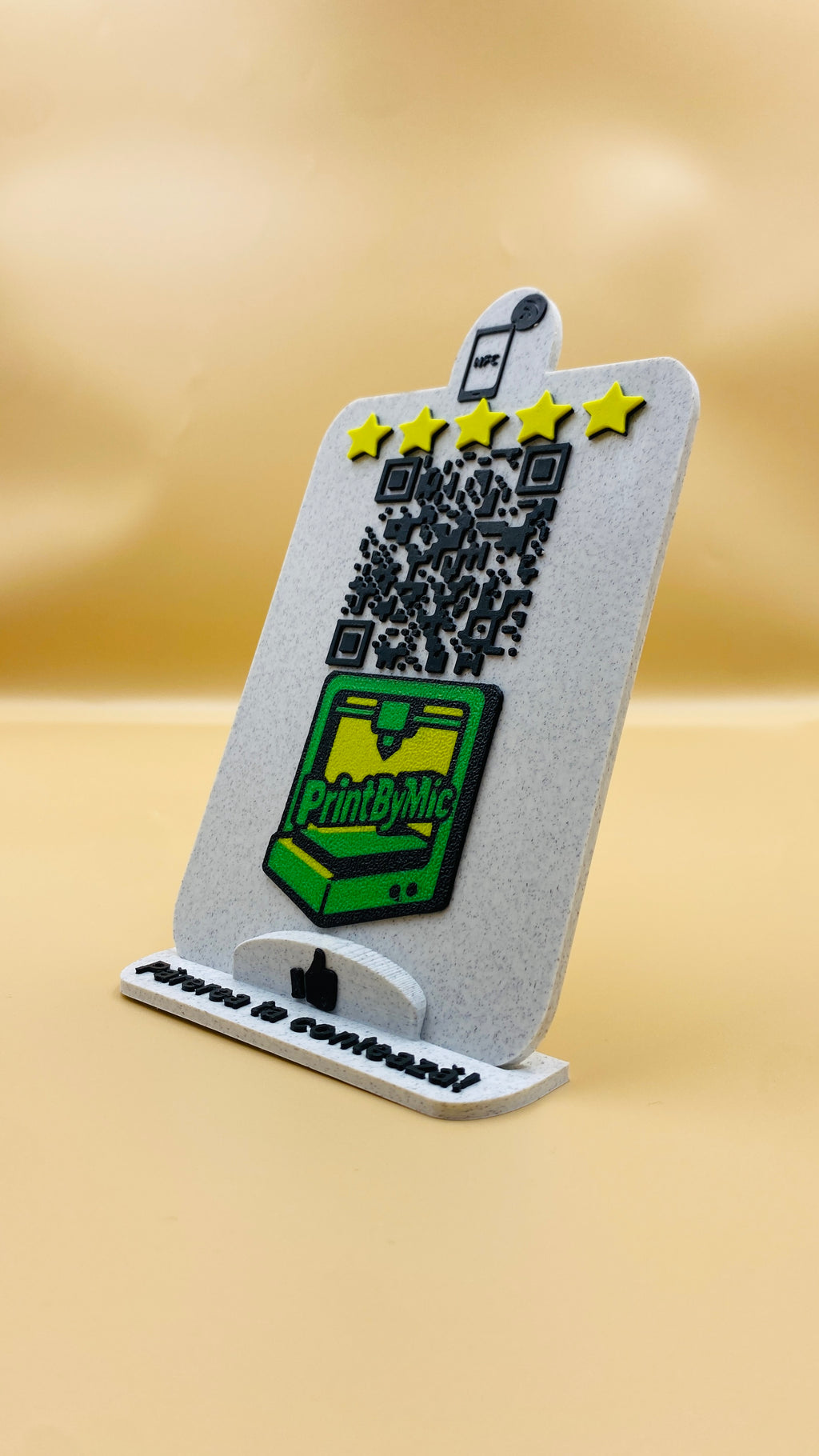 Stand recenzii Google review Personalizat cu Cod QR, NFC și Logo – Promovează Brandul Tău cu Stil