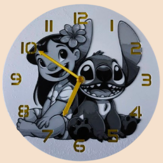 Ceas 3D cu Stich – Decor luminos pentru camera copiilor