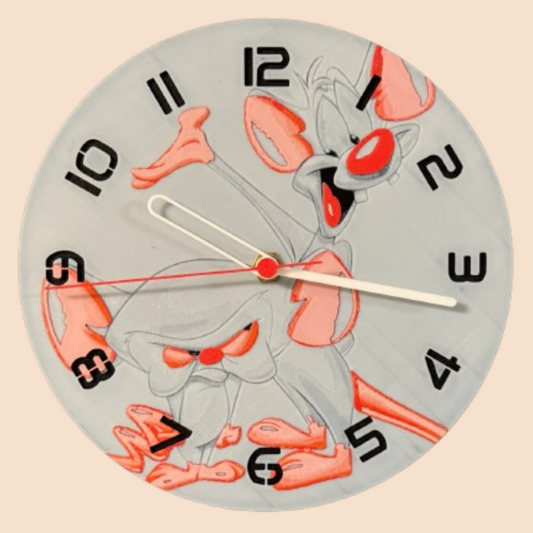 Ceas 3D cu Pinky and The Brain– Decor luminos pentru camera copiilor