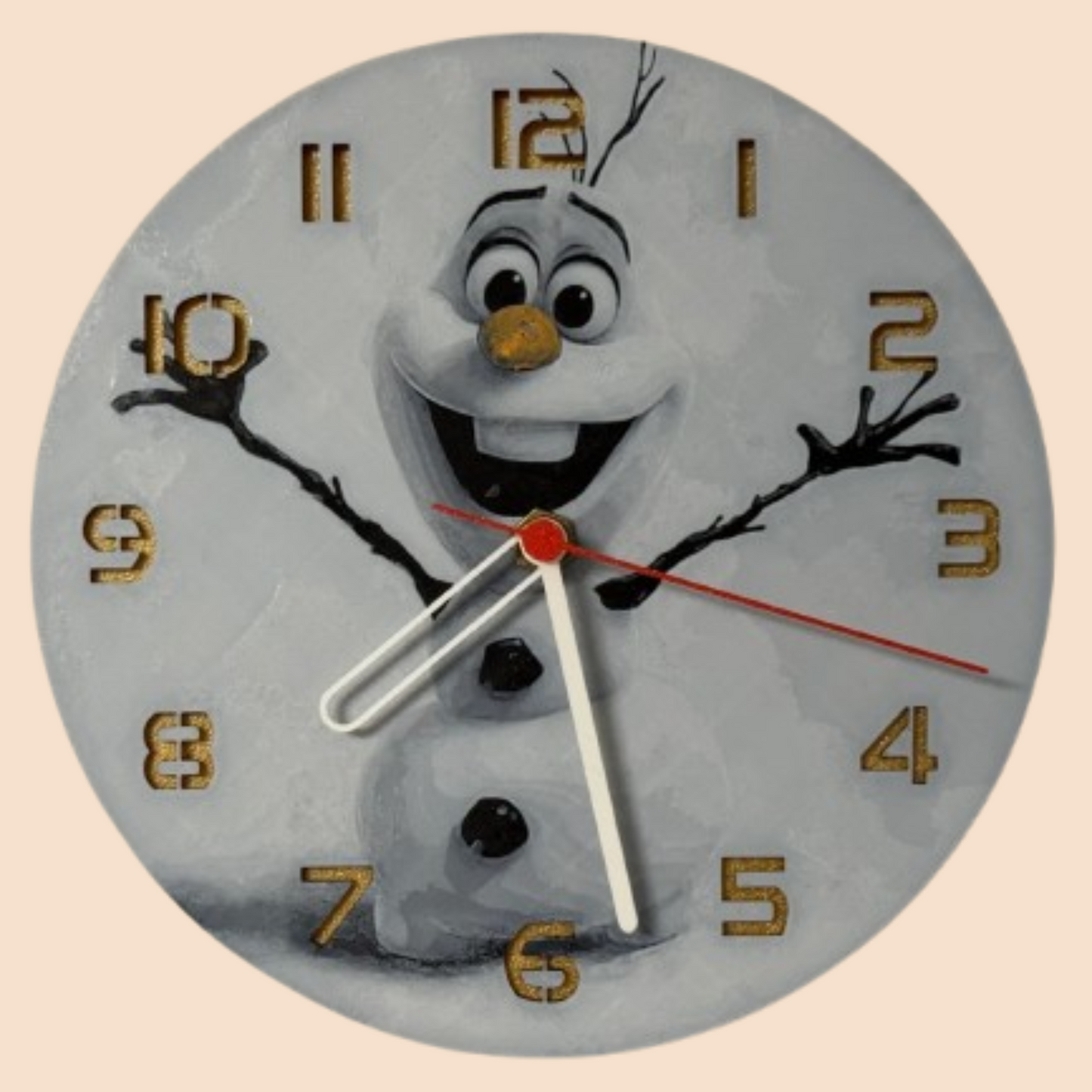Ceas 3D cu Olaf– Decor luminos pentru camera copiilor