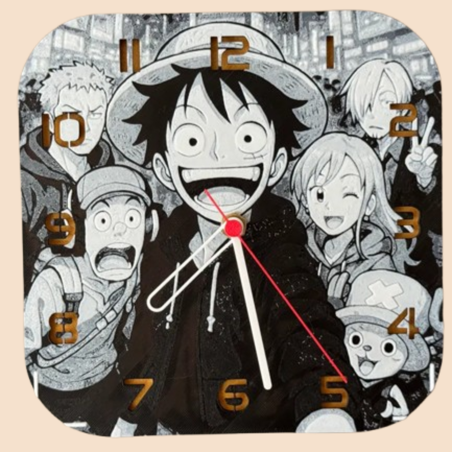 Ceas 3D cu Luffy – Decor luminos pentru camera copiilor