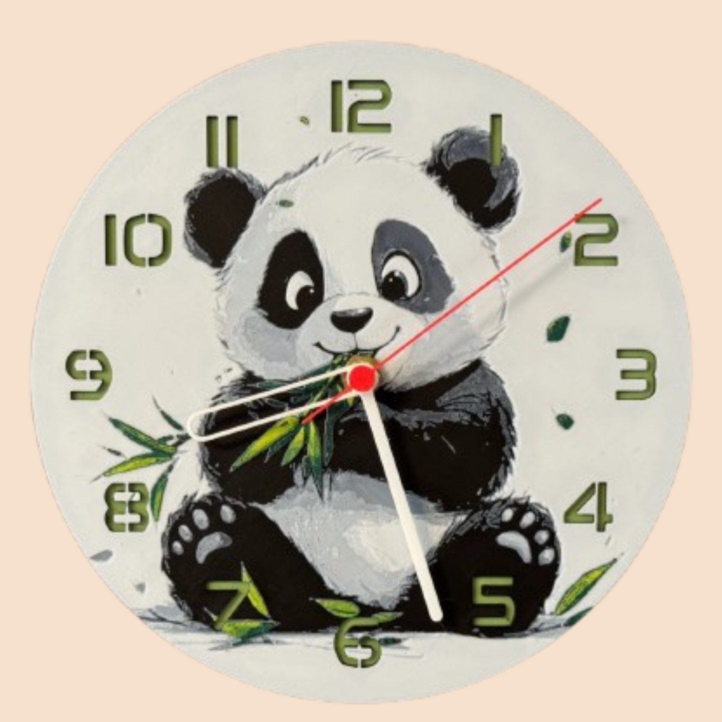 Ceas 3D cu Urs panda – Decor luminos pentru camera copiilor