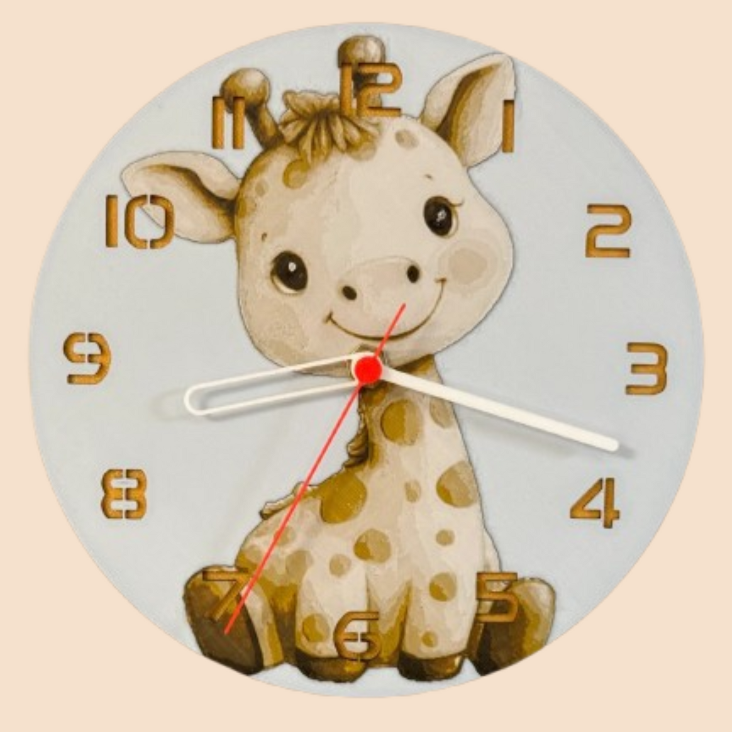 Ceas 3D cu Girafa – Decor luminos pentru camera copiilor