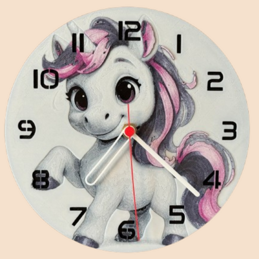 Ceas 3D cu Unicorn – Decor luminos pentru camera copiilor