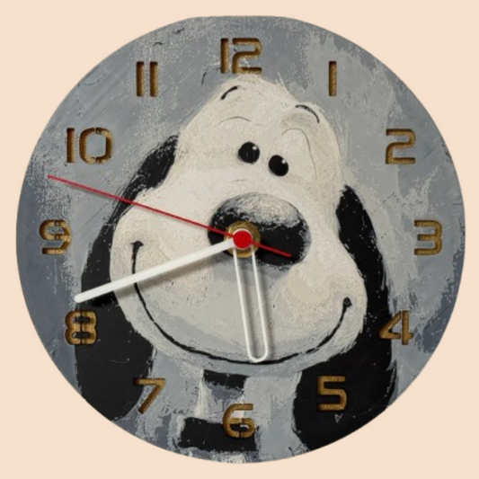 Ceas 3D cu Caine – Decor luminos pentru camera copiilor